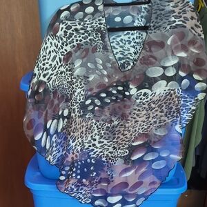 Leopard Print Women's Poncho